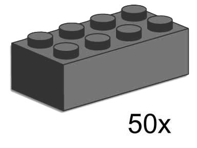LEGO 3729 2x4 Dark Grey Bricks