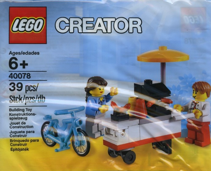 New Lego Creator Set 40078 Hot Dog Stand Cart BBQ Blue Bike 2 Minifigures 
