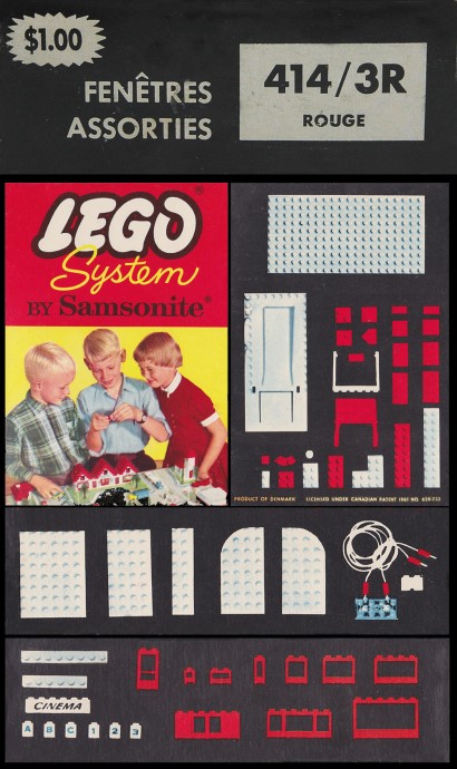 LEGO 414_3R No. 3 Assorted Windows, Red