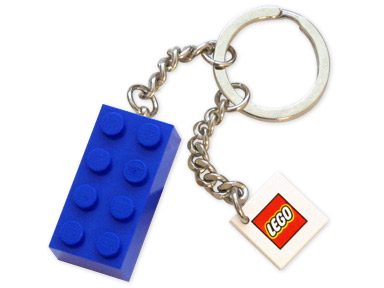 Lego® Schlüsselanhänger 2 x 4 Brick Neu & OVP 851406 Keychain chrome silber 