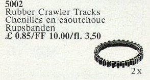 LEGO 5002 2 Rubber Crawler Tracks