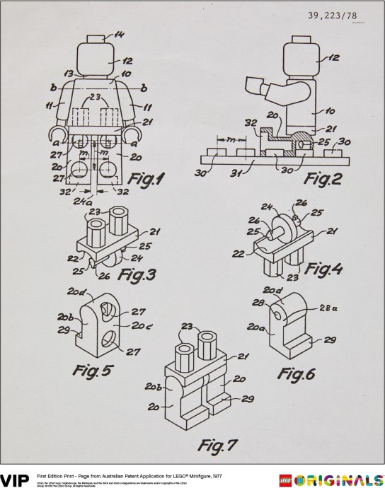 LEGO 5006003: Australian Patent LEGO Minifigure 1977 | Brickset: LEGO set guide and