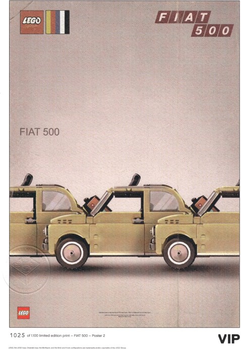 LEGO 5006304 Fiat Art Print 2 - Three Cars