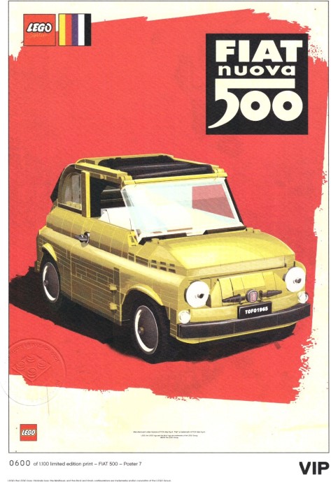 LEGO 5006310 Fiat Art Print 7 - Nuova Rosso