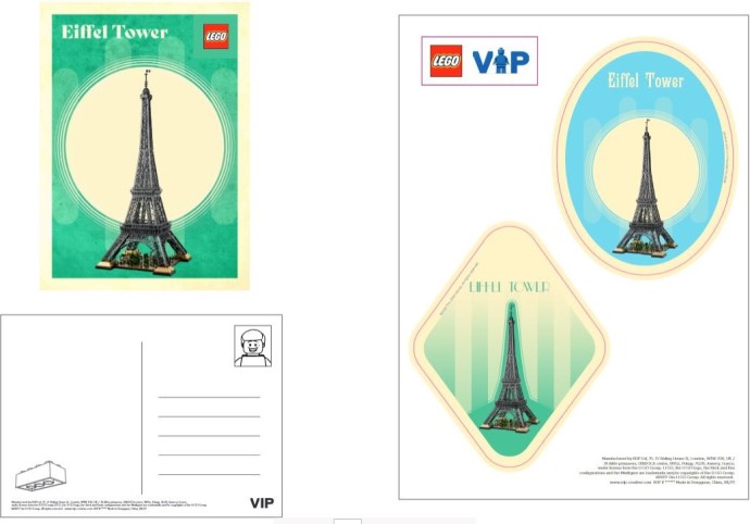 LEGO 5007716 Eiffel Tower Postcard and Sticker Set