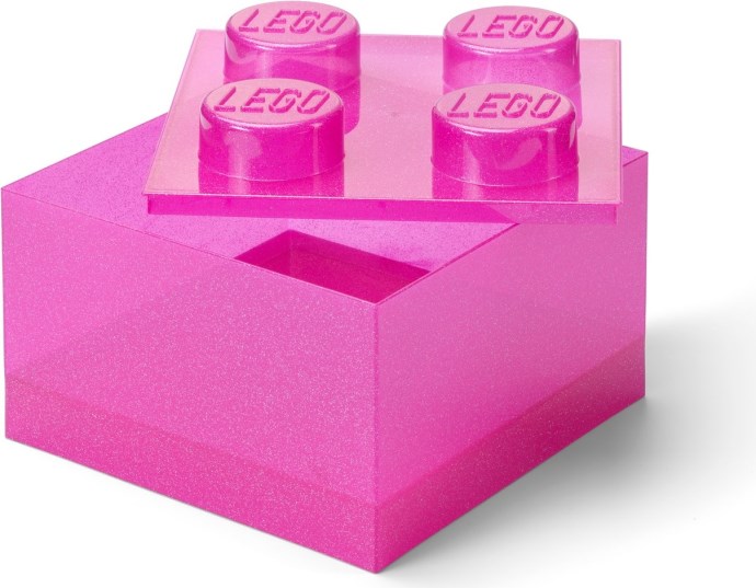 LEGO 5009342 Pink Clear Brick Shaped Storage Box