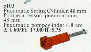 LEGO 5103 Pneumatic Spring Cylinder 48 mm Red