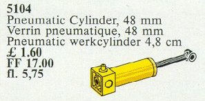 LEGO 5104 Pneumatic Piston Cylinder 48 mm Yellow