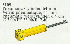LEGO 5105 Pneumatic Piston Cylinder 64 mm Yellow