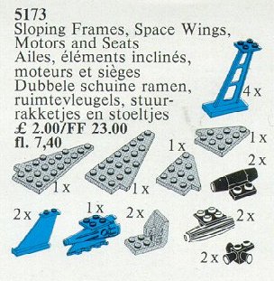LEGO 5173 Space Wings, Sloping Frames, Space Motors and Seats