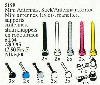 LEGO 5199 Mini Antennas, Assorted Sticks and Antennas