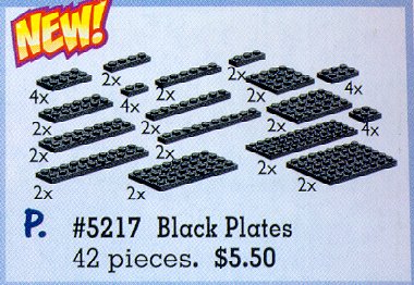 LEGO 5217 Black Plates Assorted