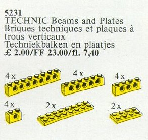 LEGO 5231 20 Technic Beams and Plates Yellow