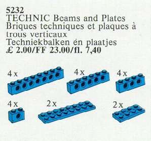 LEGO 5232 20 Technic Beams and Plates Blue