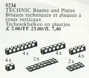 LEGO 5234 20 Technic Beams and Plates Black