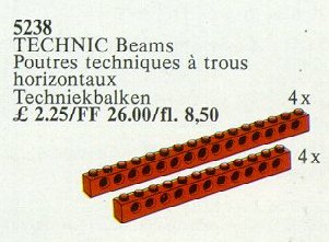 LEGO 5238 8 Technic Beams Red