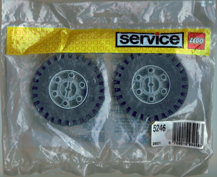 LEGO 5246 2 Tyres and Hubs 81 mm