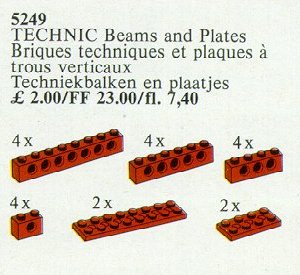 LEGO 5249 20 Technic Beams and Plates Red