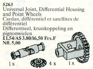 LEGO 5263 Universal Joint, Differential Housing and Point Wheels