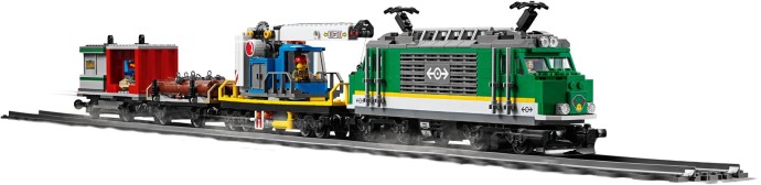 green lego cargo train