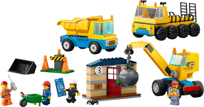 LEGO 60391 Construction Trucks and Wrecking Ball Crane