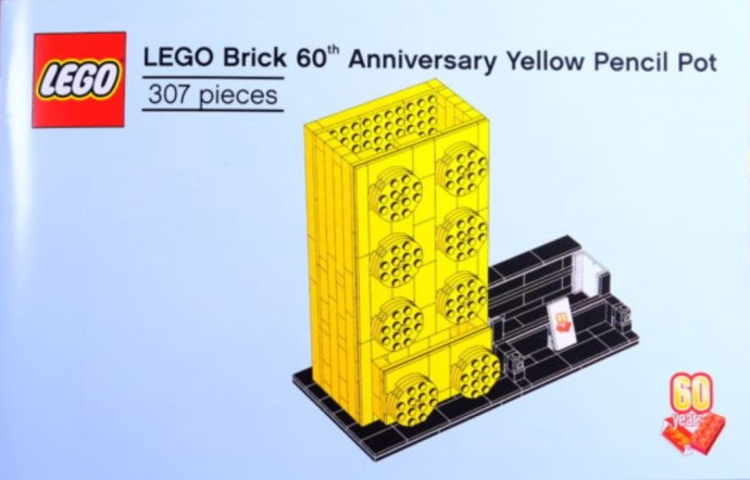 LEGO 6258619 LEGO Brick 60th Anniversary Yellow Pencil Pot