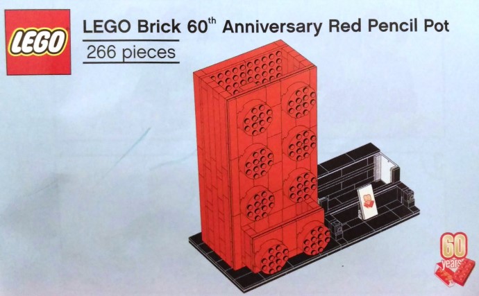 LEGO 6258618 LEGO Brick 60th Anniversary Red Pencil Pot