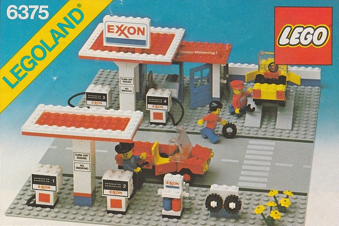 STICKERS for CUSTOM LEGO 6375 6397 7993 Exxon Service Gas Station BUILDS Etc