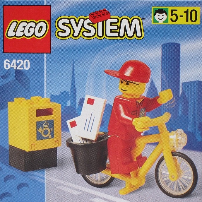 post003 LEGO Minifigures Postino Town Omino Minifig Set 6420 Postal Worker 