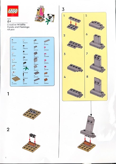 LEGO 6581677 Creative Wildlife Panda and Flamingo