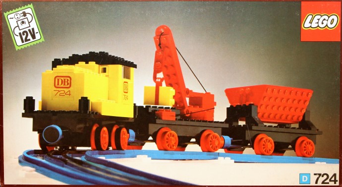 LEGO 724 Diesel Locomotive with Crane Wagon and Tipper Wagon