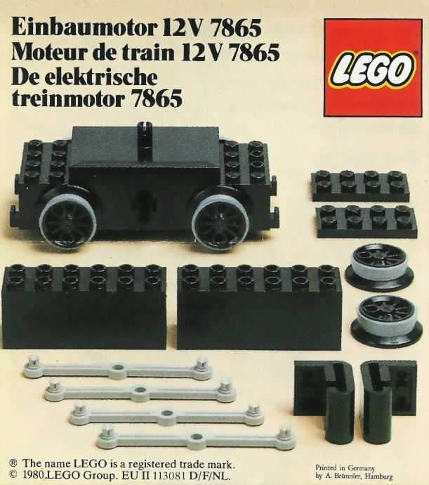 LEGO 7865 Motor Replacement Unit for Battery or Motor-Less Trains 12V