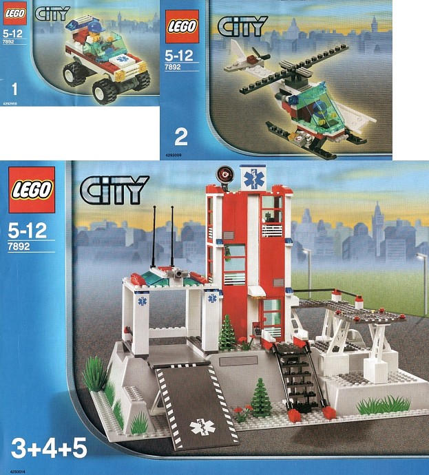 Lego Town City 7892 HOSPITAL 99% Complete w/Instructions and Box