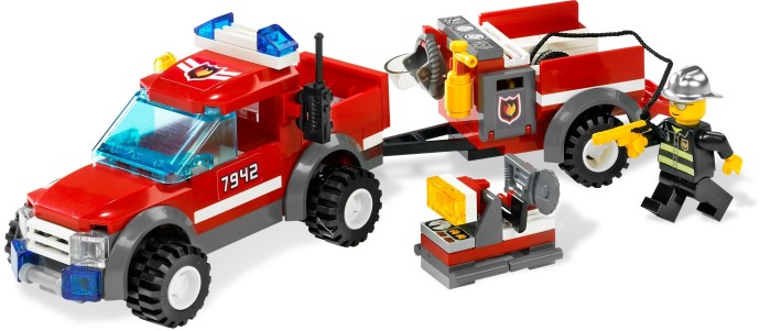 LEGO City - Le 4x4 des pompiers et sa remorque - 7942