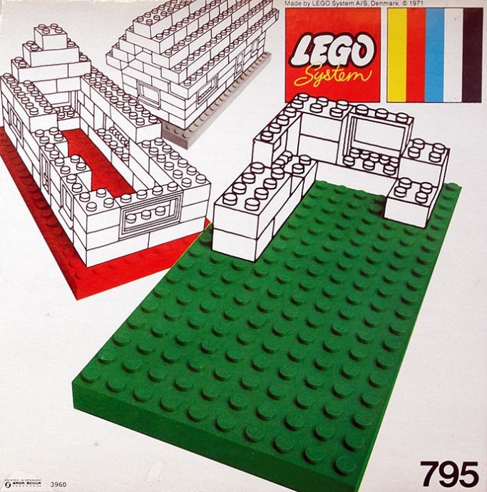 LEGO 795 2 Large Baseplates, Red/Blue