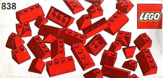 LEGO 838 Red Roof Bricks Parts Pack, 45°