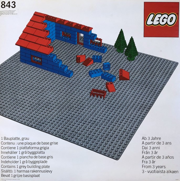 LEGO 843 Baseplate, Grey