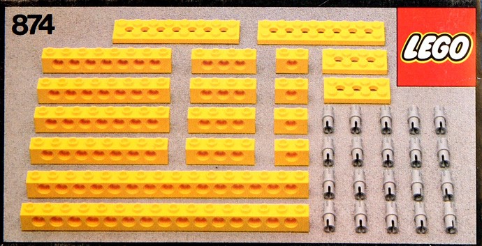 LEGO 874 Yellow Beams with Connector Pegs