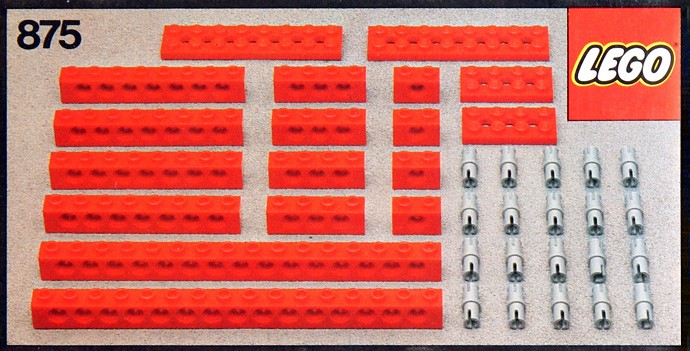 LEGO 875 Red Beams with Connector Pegs