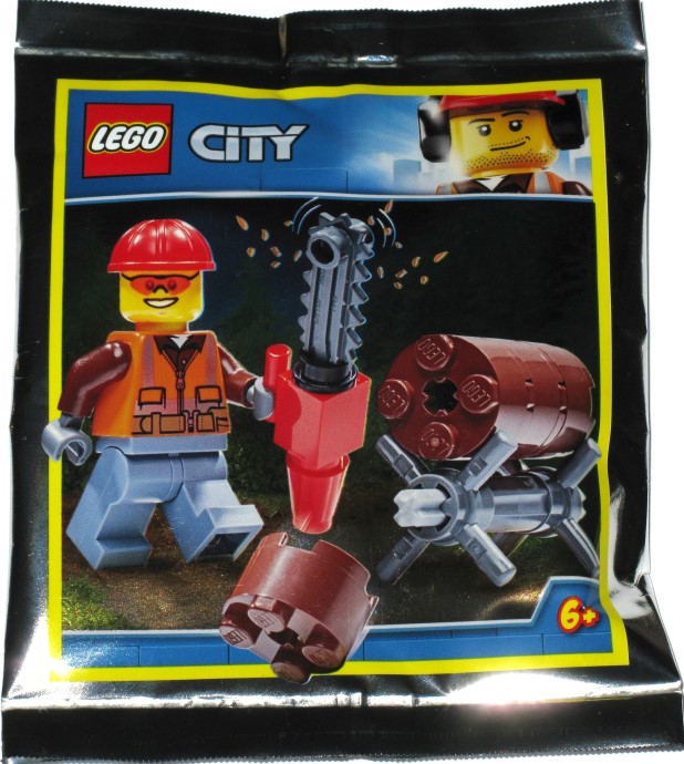 Lego City 1 Holzfäller mit Holz Zubehör