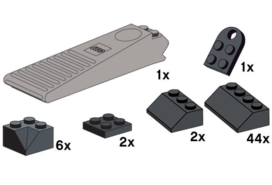 LEGO BAG6 Grey Brick Separator with Black Frame Pieces