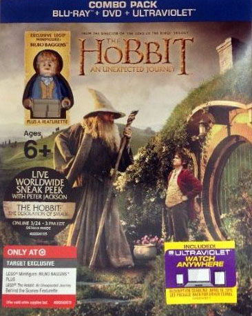 LEGO LOTRDVDBD The Hobbit: An Unexpected Journey Blu-ray with Bilbo Baggins Minifigure