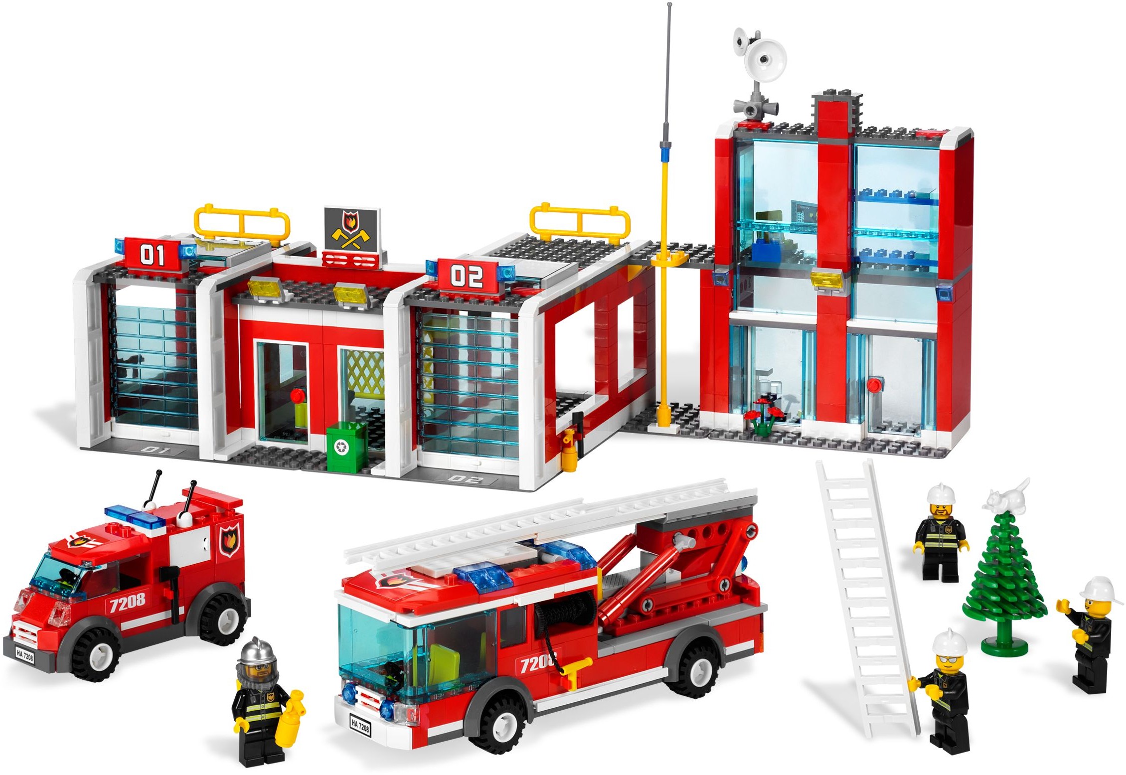 Lego Minifigures 3x Firemen Pompier Fire City 