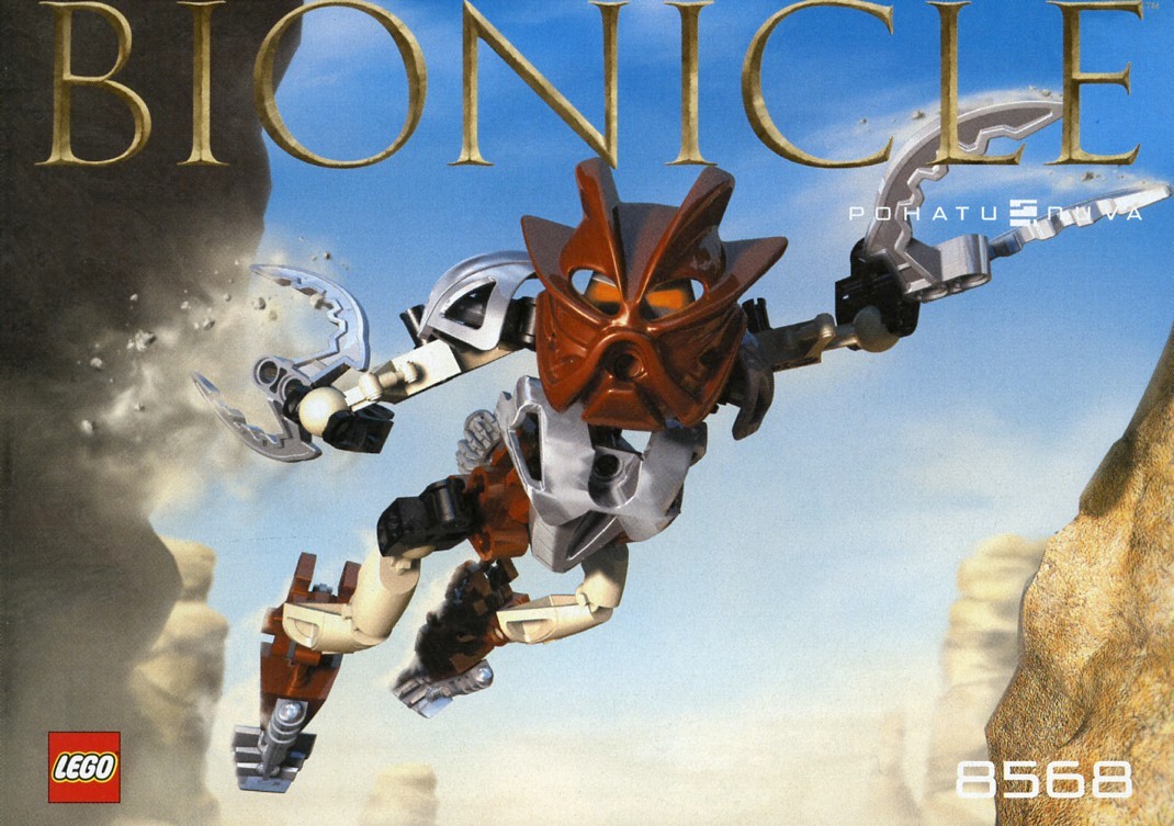 LEGO Bionicle 8568 Pohatu Nuva Brown Toa of Stone 100% COMPLETE great condition 