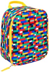 Red Blue Brick Print Lunch Bag