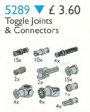 <h1>Toggle Joints and Connectors</h1><div class='tags floatleft'><a href='/sets/5289-1/Toggle-Joints-and-Connectors'>5289-1</a> <a href='/sets/theme-Service-Packs'>Service Packs</a> <a class='subtheme' href='/sets/subtheme-Technic'>Technic</a> <a class='year' href='/sets/theme-Service-Packs/year-1996'>1996</a> </div><div class='floatright'>©1996 LEGO Group</div>