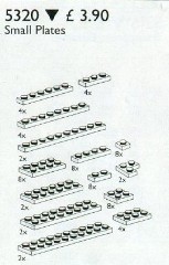 <h1>Small Plates Assorted, White</h1><div class='tags floatleft'><a href='/sets/5320-1/Small-Plates-Assorted-White'>5320-1</a> <a href='/sets/theme-Service-Packs'>Service Packs</a> <a class='year' href='/sets/theme-Service-Packs/year-1999'>1999</a> </div><div class='floatright'>©1999 LEGO Group</div>