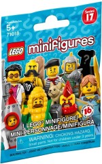 <h1>LEGO Minifigures - Series 17 {Random bag}</h1><div class='tags floatleft'><a href='/sets/71018-0/LEGO-Minifigures-Series-17-{Random-bag}'>71018-0</a> <a href='/sets/theme-Collectable-Minifigures'>Collectable Minifigures</a> <a class='subtheme' href='/sets/subtheme-Series-17'>Series 17</a> <a class='year' href='/sets/theme-Collectable-Minifigures/year-2017'>2017</a> </div><div class='floatright'>©2017 LEGO Group</div>