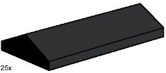 <h1>2 x 4 Ridge Roof Tiles, Low Sloped Black</h1><div class='tags floatleft'><a href='/sets/B004-1/2-x-4-Ridge-Roof-Tiles-Low-Sloped-Black'>B004-1</a> <a href='/sets/theme-Bulk-Bricks'>Bulk Bricks</a> <a class='year' href='/sets/theme-Bulk-Bricks/year-2000'>2000</a> </div><div class='floatright'>©2000 LEGO Group</div>